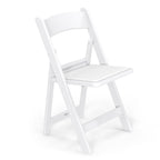 VINGLI Resin Folding Chairs with Cushion, Foldable Plastic Chair with Comfortable Padded Seats, Perfect for Event Party Indoor Outdoor, White, 8 PC