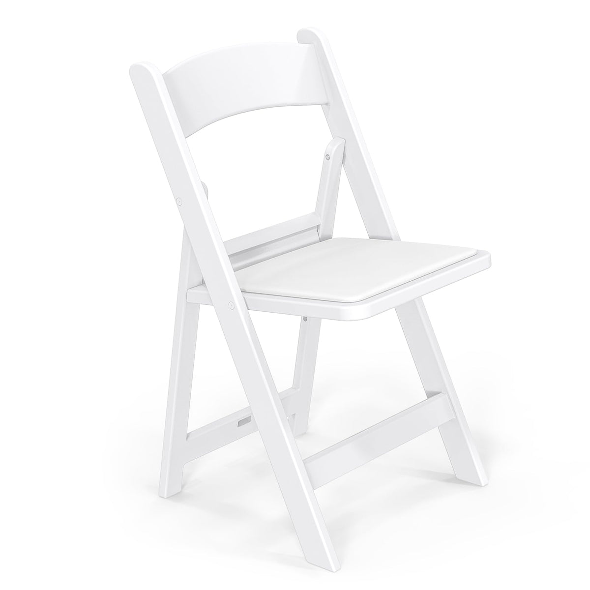VINGLI Resin Folding Chairs with Cushion, Foldable Plastic Chair with Comfortable Padded Seats, Perfect for Event Party Indoor Outdoor, White, 8 PC