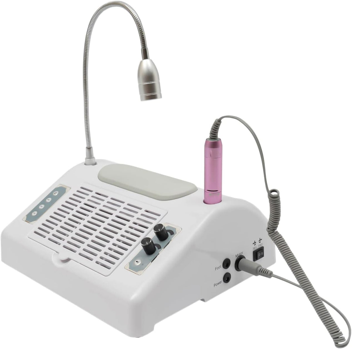 5 in 1 Manicure Machine Electric Nail Drill Machine,48/96W UV LED Nail Lamp Dryer Vacuum Cleaner Nail Drill Dust,Nail Dust Collector for Nails Manicure,with 360° Desk LED Lamp in Salon Home(48/96W)