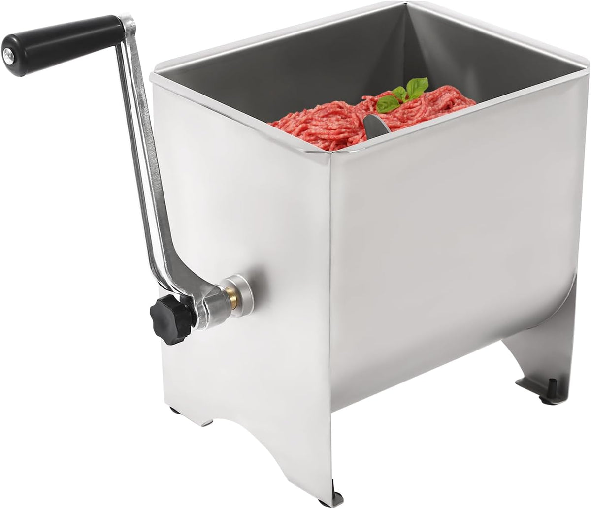 Meat Mixer 20 lbs Load Capacity Stainless Steel Manual Meat Mixer with Grab Handle for Mixing Meat Sausage