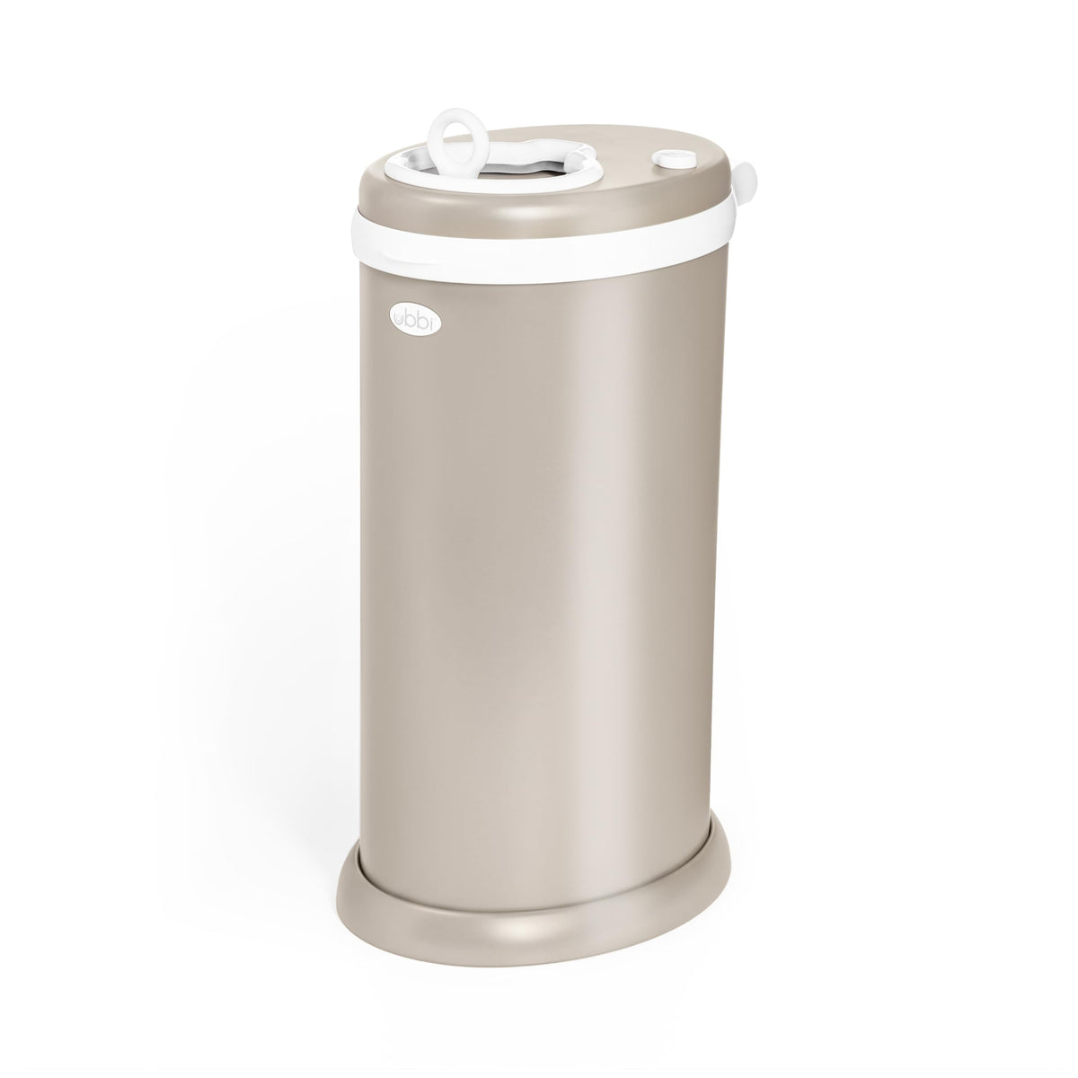 Ubbi Stainless Steel Diaper Pail, No Special Bags, Odor-Locking, Taupe
