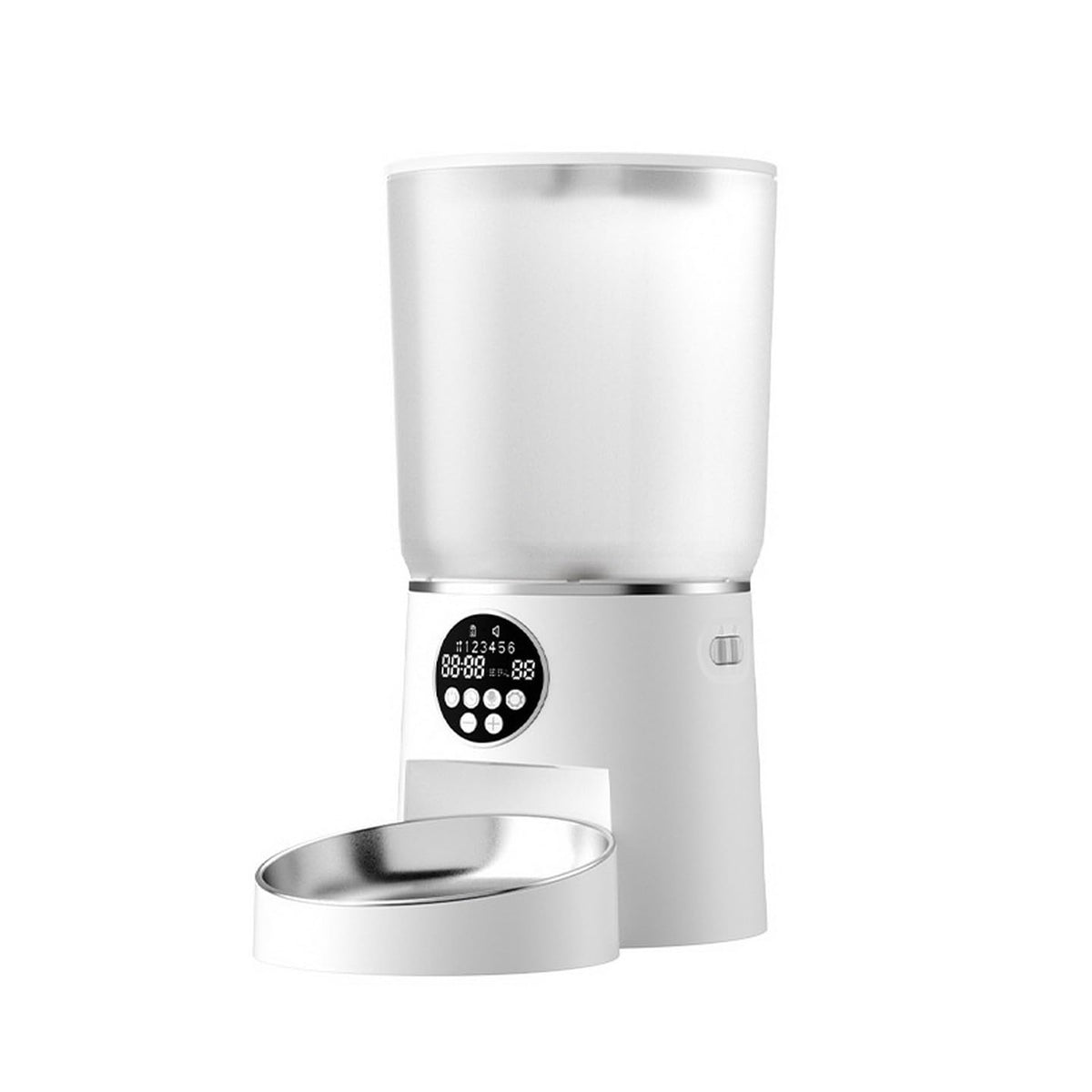 The Ultimate 4.2L Smart pet automatic feeder - Fresh & Timely Meals, Voice Calls, Multiple Food Compatibility, Power-Backup - Perfect for Cats & Dogs! (button-white)