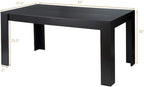 GIANTEX Dining Table for 4-6, 63" Large Rectangular Kitchen Table, Black