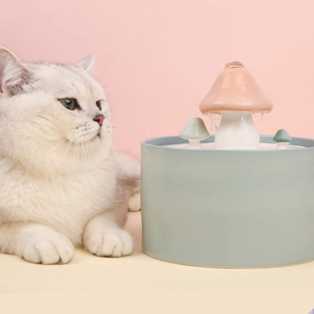 TISTIK Ceramic Cat Water Fountain Automatic Dog Drinking Fountain Circulating Constant Temperature Mobile Pet Drinking Water Bowl