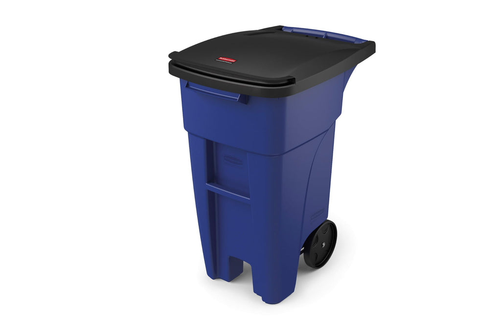 Rubbermaid Commercial Products Brute Rollout Trash Can, Gray, 65-Gallon