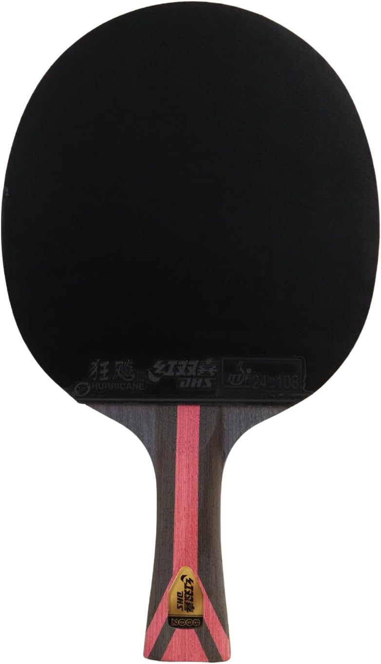 DHS Sports 8 Star Table Tennis Racket H8002 - Shakehand, ITTF Approved Paddle, Professional Arylate Carbon, Hurricane 8 and Hurricane 3 Rubbers