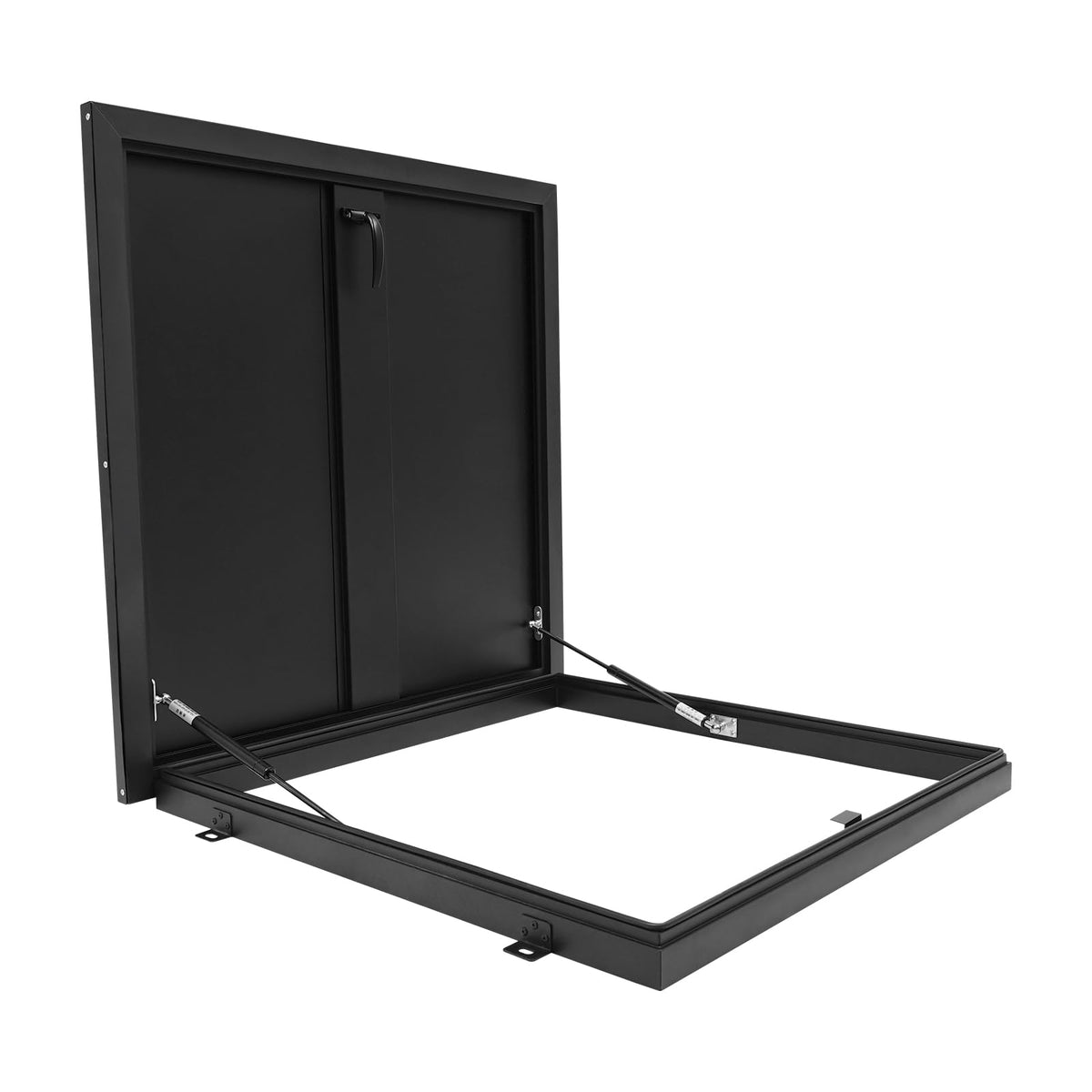 Roof Hatch, Roof Access Hatch,Roof Security Door with Hydraulic Support Rod and Switch Type Handle,Commercial Manhole Cellar Export Lid,Attic Skylights Roof Hatch Vent Access Door (Black-25.6x25.6)