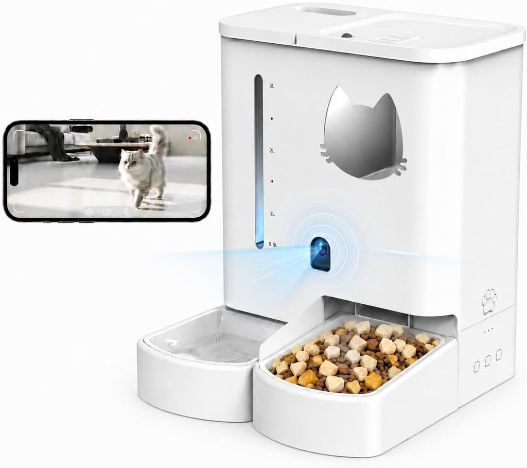 Waithem Automatic Cat&Dog Feeder and Waterer with Camera