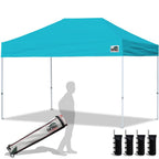 Eurmax USA 10x10ft Pop Up Canopy,Commercial Instant Tent for Outdoor Events,Patented No-Tip Rolling Storage Bag with 4 Sandbags,UV & Water Resistant,Heavy Duty Portable Shelter Gazebo,White