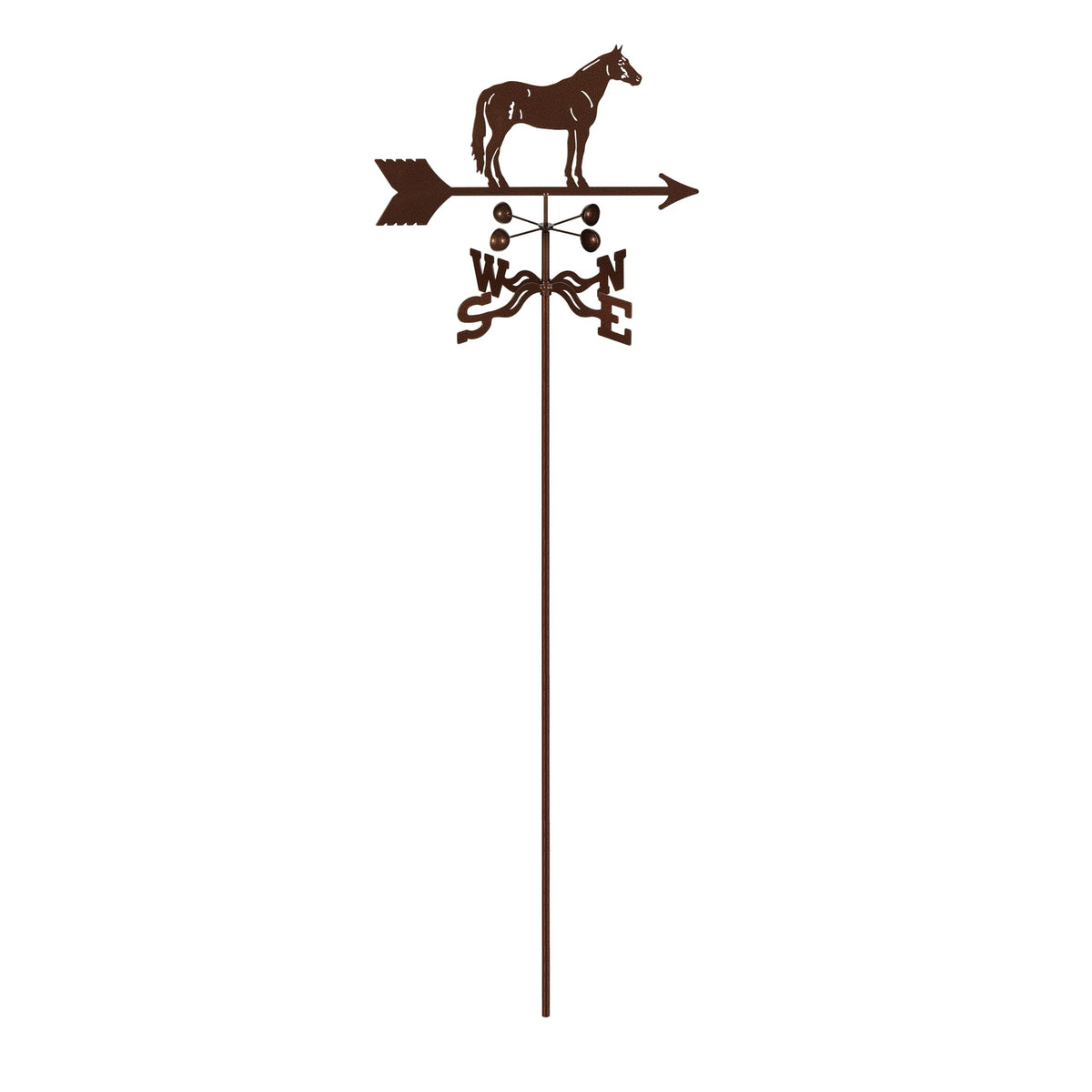 EZ Vane Steel Quarter Horse Weathervane with Wind Cups — Roof Mount