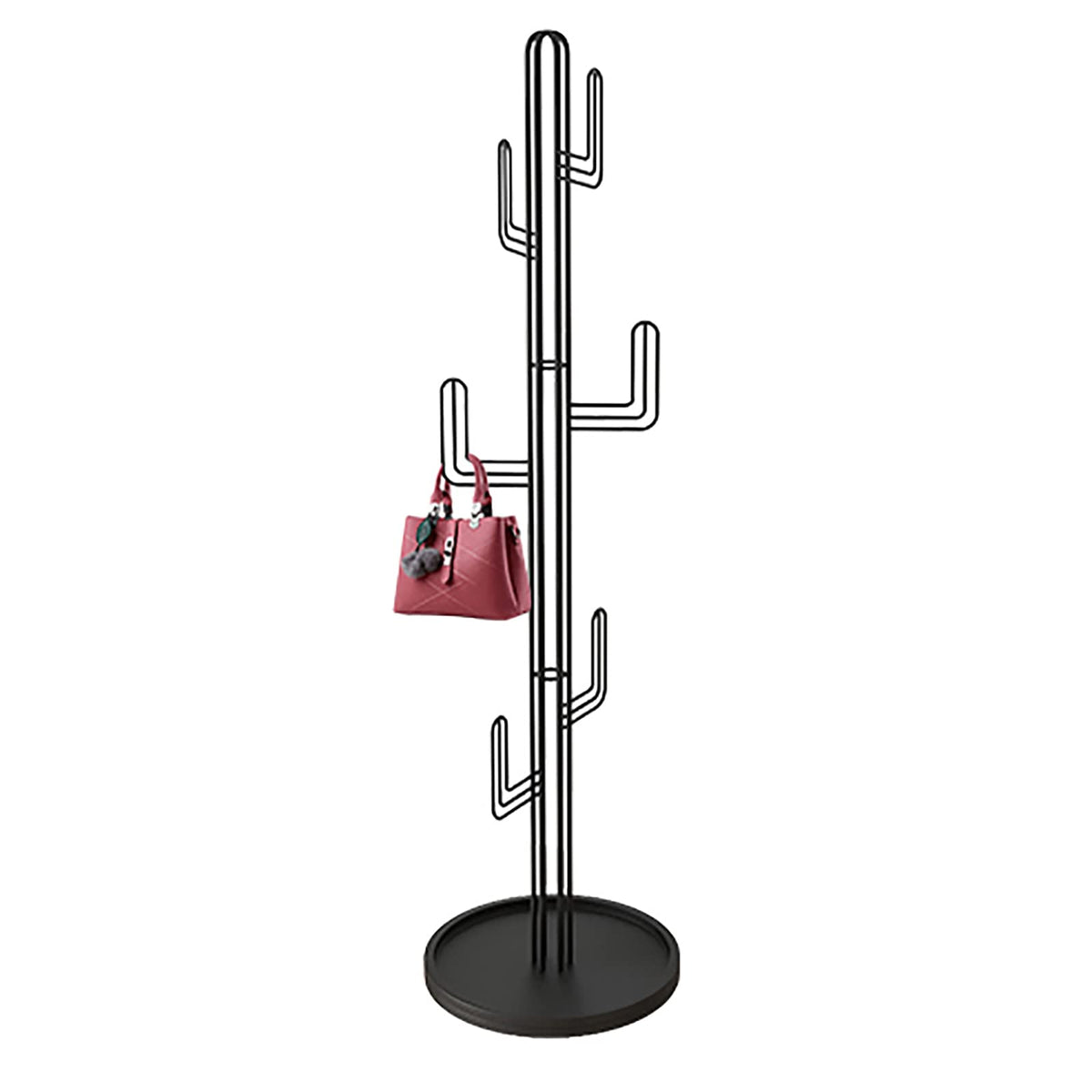 QQXX Premium Coat Rack Freestanding,Creative Cactus Coat Rack Stand with Hooks for Hallway Bedroom Office,Modern Metal Floor Standing Coat Rack for Clothes Hat Bags(15.7 x 70.9 in, Green)