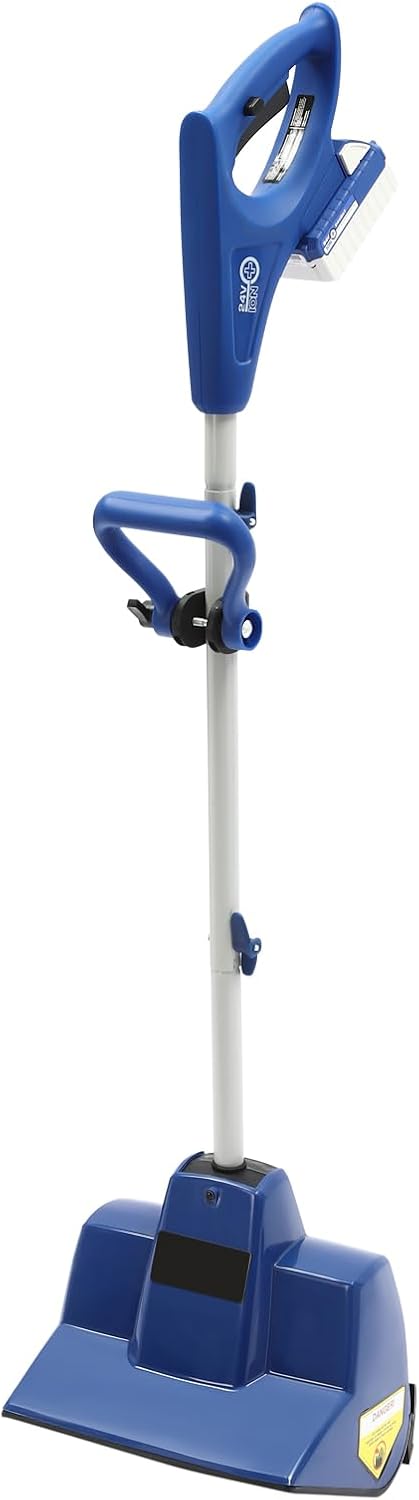 Cordless Snow Shovel Sweeping Blower Snow Blowers with 4.0Ah Lithium Battery,Quick Charger,Adjustable Front Handle Powered Snow Thrower for Driveway Steps Patio Sidewalk (11"-Blue 24V)