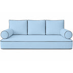 Cottington Lane 5 Piece Outdoor Daybed Cushion Cover Set, Twin Size Fitted 39" x 75" with 6" Deep Fit, Waterproof Indoor Daybed/Porch Swing Bed Mattress & Pillow Bolster Cushion Cover, Light Grey