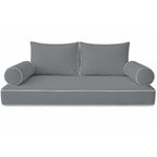 Cottington Lane 5 Piece Outdoor Daybed Cushion Cover Set, Twin Size Fitted 39" x 75" with 6" Deep Fit, Waterproof Indoor Daybed/Porch Swing Bed Mattress & Pillow Bolster Cushion Cover, Light Grey