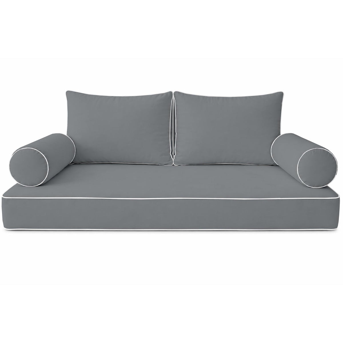 Cottington Lane 6 Piece Outdoor Daybed Cushion Cover Set, Twin Size Fitted 39" x 75" with 6" Deep Fit, Waterproof Indoor Daybed/Porch Swing Bed Mattress & Pillow Bolster Cushion Cover, Taupe