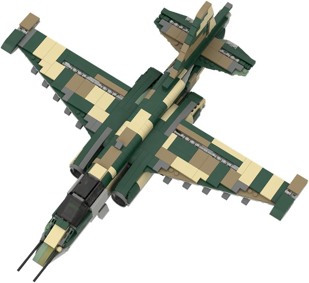Military Fighter Series Model Block Set, Sukhoi Su-25 Aircraft Model MOC Building Blocks Set, Creative Construction Toy for Adults (900PCS), 93313398611ULADYWV