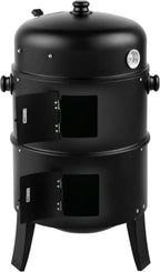 Vertical Charcoal BBQ Smoker, 3-in-1 16" Round Barbecue Grill
