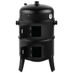 Vertical Charcoal BBQ Smoker, 3-in-1 16" Round Barbecue Grill