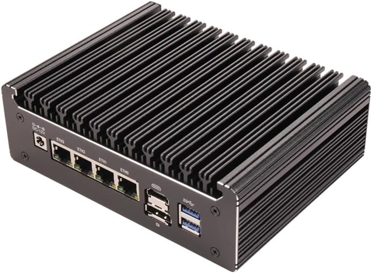Micro Firewall Device, mini Computer, OPNsense, VPN, Router Computer, 4417u N150 4 x 2.5GbE I226-V LAN, HDMI, DP, SIM Card Type-C, 0 RAM, 0 Storage. (N150/Big Case, 16G RAM 128G SSD)