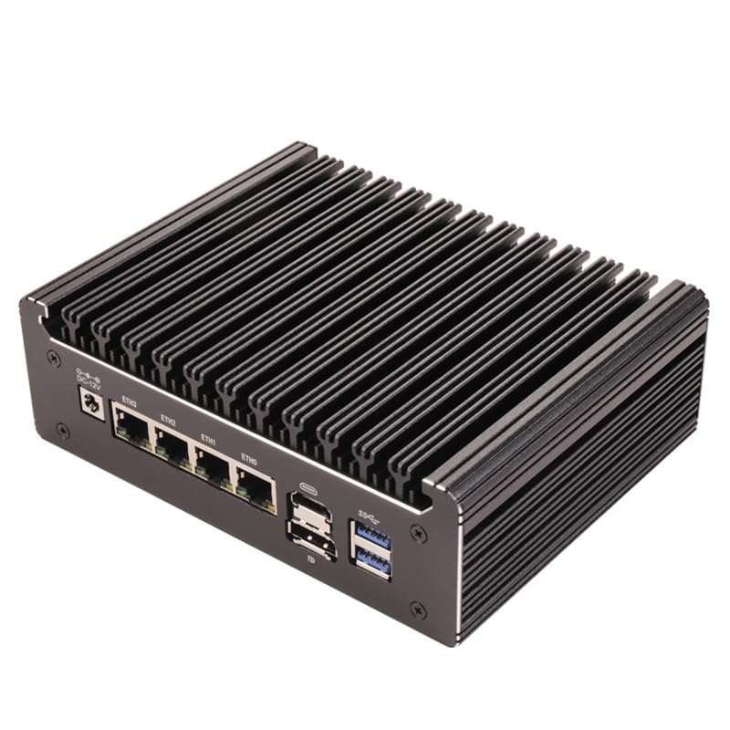 Micro Firewall Device, mini Computer, OPNsense, VPN, Router Computer, 4417u N150 4 x 2.5GbE I226-V LAN, HDMI, DP, SIM Card Type-C, 0 RAM, 0 Storage. (N150/Big Case, 16G RAM 128G SSD)