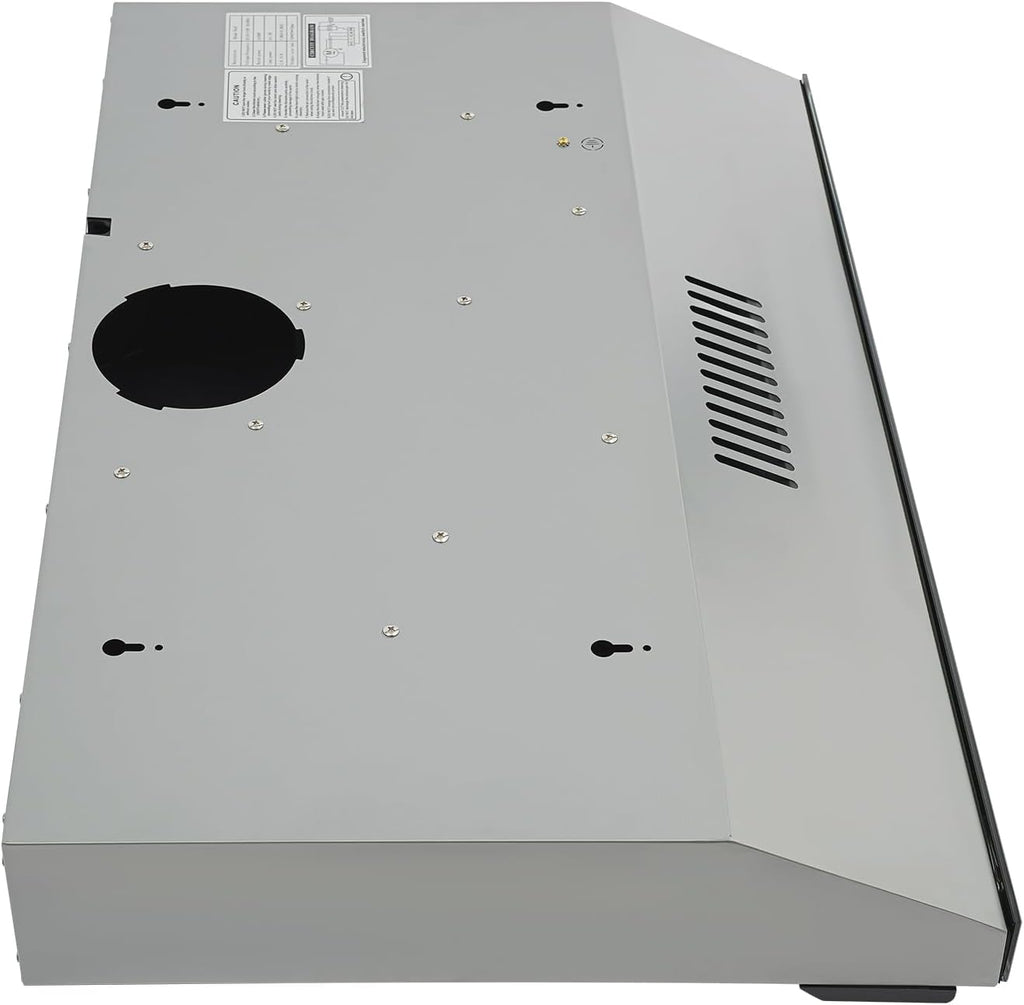 30inch Under Cabinet Range Hood, 900CFM Ducted/Ductless Stainless Steel Kitchen Vent Hood with 3-Speed Gesture Sensing&Touch Control, 2 LED Lights Time Setting Baffle Filters for Kitchens Restaurants