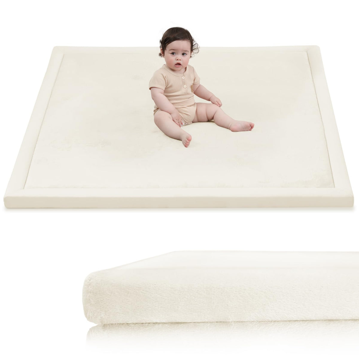 Huloo Sleep Large 1.3" Thick Baby Play Mat for Floor, 79"×59"(Dark Gray)