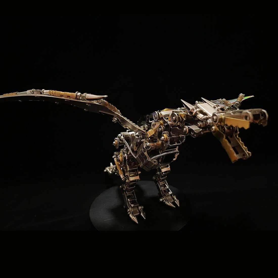 3D Metal Puzzle Dragon Model Kit, 600PCS DIY Assemble Steampunk Mechanical Flying Dragon Model with Interchangeable Wings, Creative Handcrafted Metal Art Craft Desktop Display & Decoration for Adults