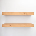 Urbandi Modern Floating Shelves 3 Inches Thick for Wall, Wide Shelves for Kitchen, Living Room, Bedroom, and Bathroom, Natural Pine Wood, Rustic Wooden Shelf, (Set of 2) (Aged Oak, 24Lx3Hx8D)