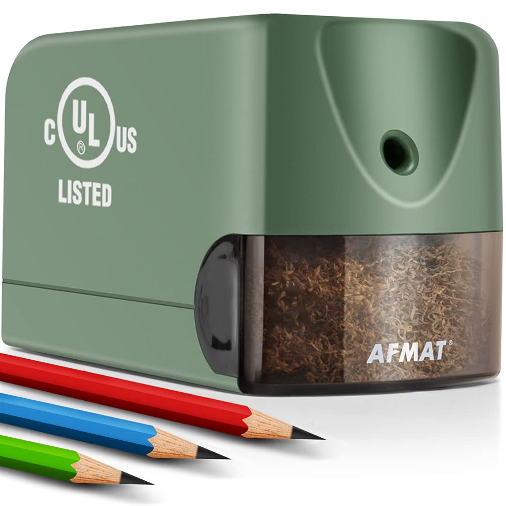 AFMAT 3 Pack Electric Pencil Sharpener PS13, Heavy Duty Pencil Sharpener for Classroom, 6.5-8mm No.2/Colored Pencils, UL Listed, 10,000+ Sharpenings for Home, Office, School