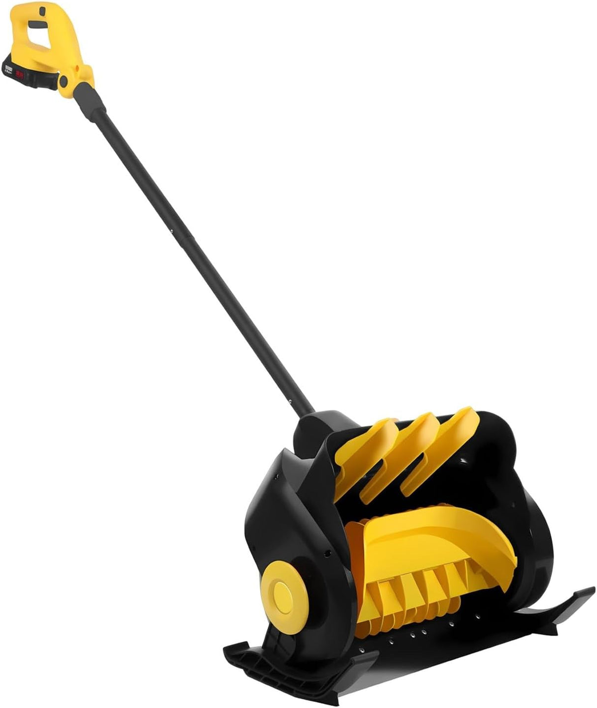 Battery Powered Snow Blower Electric Snow Thrower 21V Cordless, 16" Clearing Width, Adjustable Handle, 6" Depth, 33 Ft Throw, Lightweight Snow Shovel for Sidewalk(Battery x1)