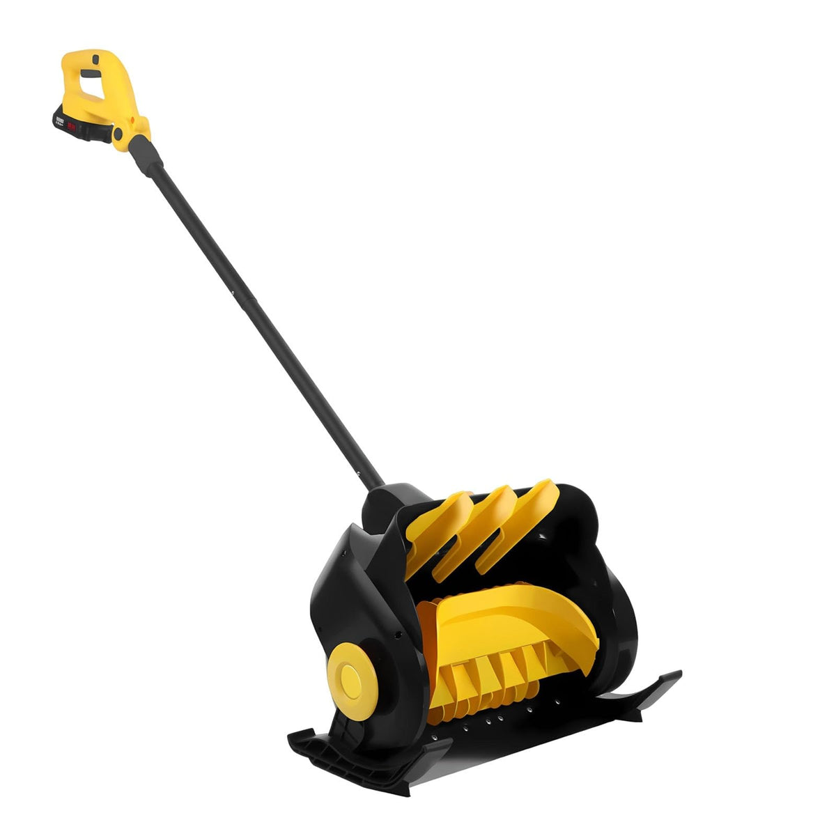 Battery Powered Snow Blower Electric Snow Thrower 21V Cordless, 16" Clearing Width, Adjustable Handle, 6" Depth, 33 Ft Throw, Lightweight Snow Shovel for Sidewalk(Battery x1)