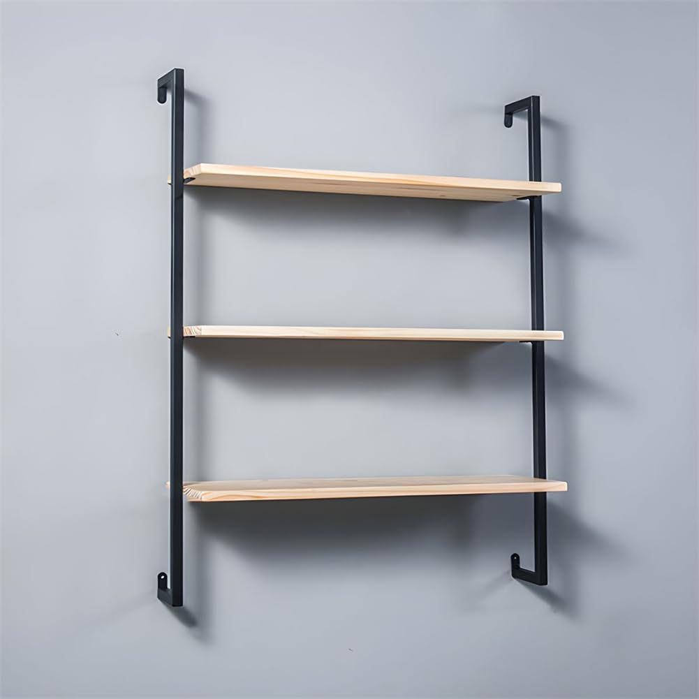 Industrial Wall Mounted Bookshelf Wall Shelf Rack Shoe Store Shoe Rack Wall-Mounted Bookshelf Wrought Iron Bag Rack Multi-Layer Clothing Store Decoration White Gold 31.5" L x 9.8" W x 29.9" H