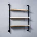 Industrial Wall Mounted Bookshelf Wall Shelf Rack Shoe Store Shoe Rack Wall-Mounted Bookshelf Wrought Iron Bag Rack Multi-Layer Clothing Store Decoration White Gold 31.5" L x 9.8" W x 29.9" H