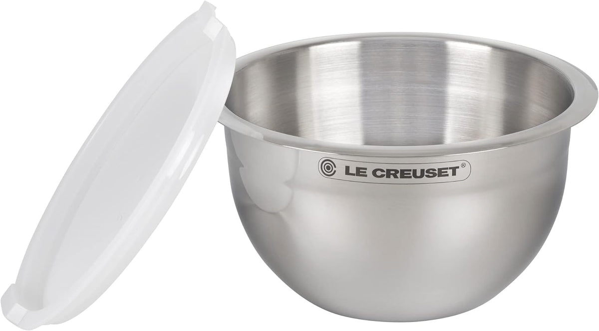 Le Creuset Stainless Steel Nested Mixing Bowls with Plastic Lids, Set of 3