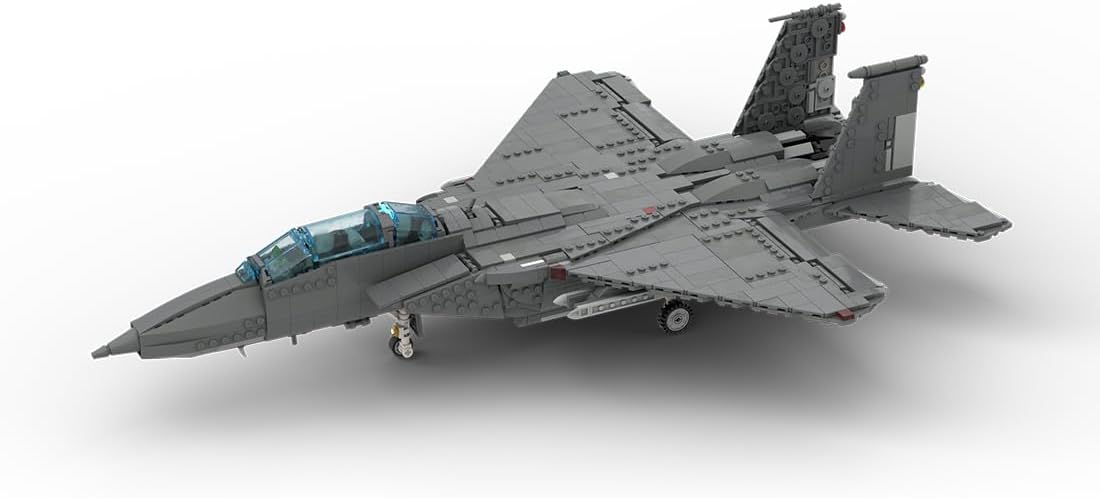 Military Fighter Series Model Block Set, MOC F-15 E 1/34 Scale (v2) Active US Military Fighter Building Blocks Set (1892PCS), 39R294KPW38616V