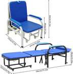 Medical Recliner Chair with Wheels, Foldable Attendant Chair Bed(Pink)
