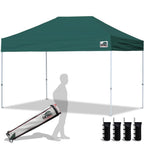 Eurmax USA 10x10ft Pop Up Canopy,Commercial Instant Tent for Outdoor Events,Patented No-Tip Rolling Storage Bag with 4 Sandbags,UV & Water Resistant,Heavy Duty Portable Shelter Gazebo,White