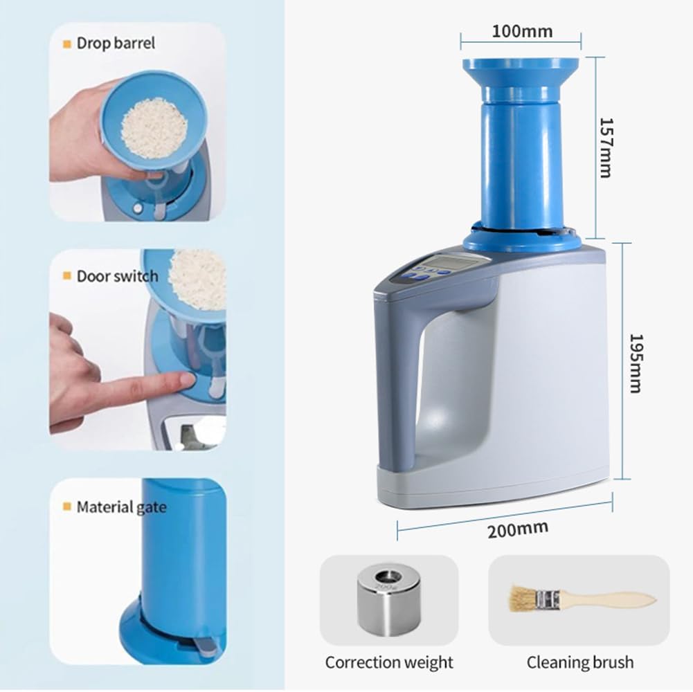 Coffee Bean Moisture Meter, 4-in-1 Grain Moisture Meter, with LCD Display, Measurement Range 3-35%, Quick 10S Measurement, Multi-Point Calibration, for 35 Kinds of Grains