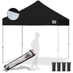 Eurmax USA 10x10ft Pop Up Canopy,Commercial Instant Tent for Outdoor Events,Patented No-Tip Rolling Storage Bag with 4 Sandbags,UV & Water Resistant,Heavy Duty Portable Shelter Gazebo,White