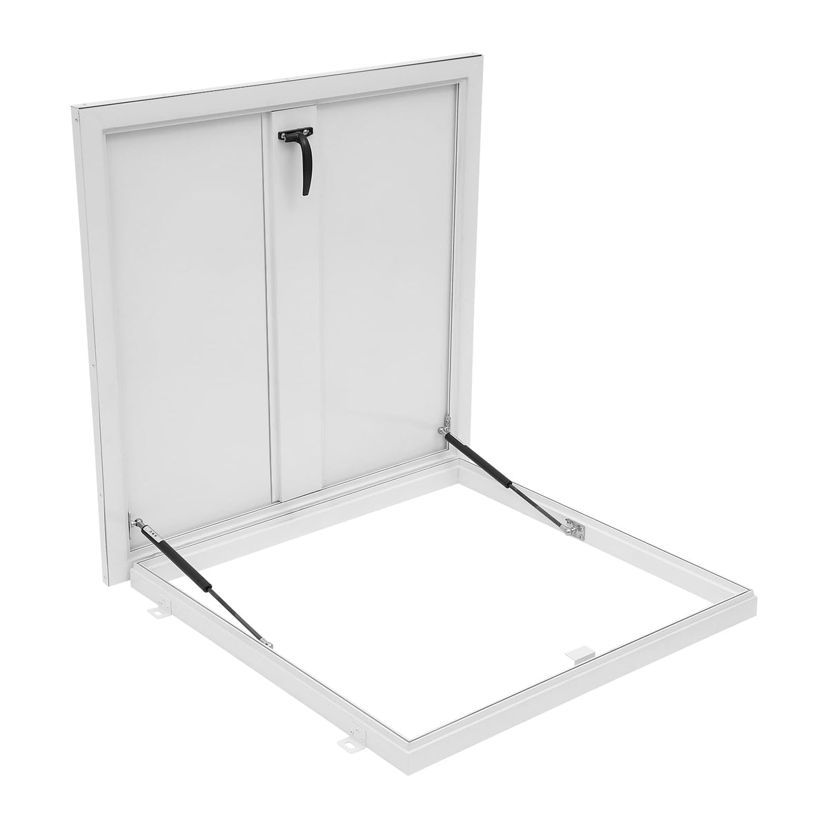 Roof Hatch, Roof Access Hatch,Roof Security Door with Hydraulic Support Rod and Switch Type Handle,Commercial Manhole Cellar Export Lid,Attic Skylights Roof Hatch Vent Access Door (Black-25.6x25.6)