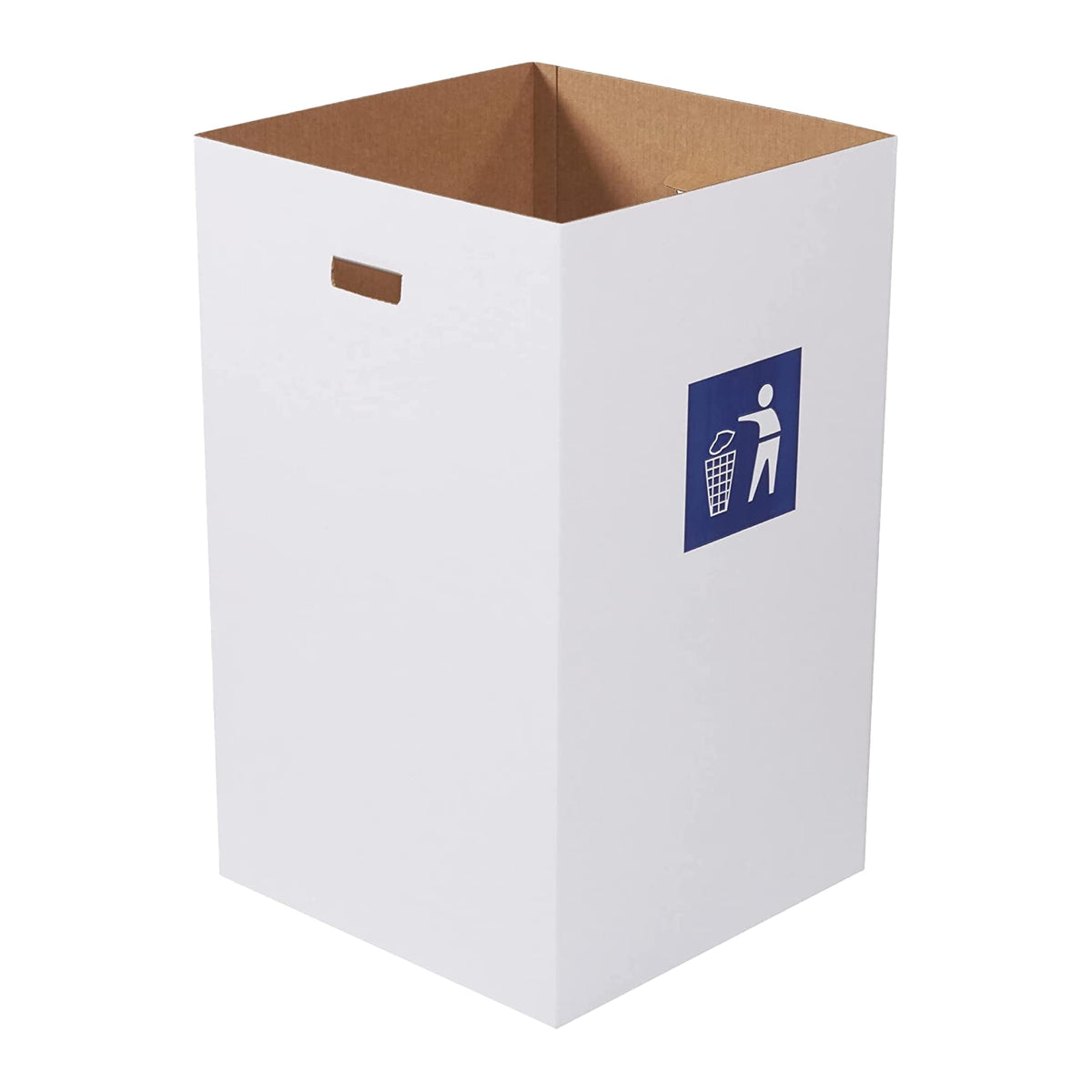 Box USA 50 Gallon 18 L x 18 W x 36 H 10-Pack Cardboard Trash Cans and Recycling Bins, Reusable or Disposable Pop Up Garbage Boxes