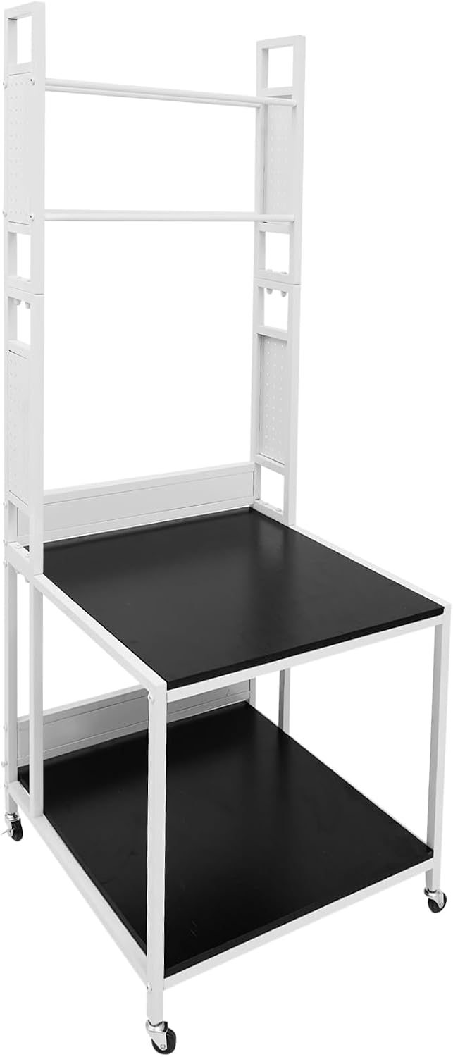 3D Printer Stand with Filament Storage Rack, 2-Tier Heavy Duty Mobile Printer Table with Wheels for Studio Office Storage and Organization