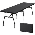 FanttikOutdoor 8ft Folding Table with Six Legs, 500 LBS, Party, Camping