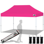 Eurmax USA 10x10ft Pop Up Canopy,Commercial Instant Tent for Outdoor Events,Patented No-Tip Rolling Storage Bag with 4 Sandbags,UV & Water Resistant,Heavy Duty Portable Shelter Gazebo,White