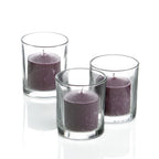 Set of 144 Richland Votive Candles Purple Unscented and 144 Clear Glass Eastland Votive Holders