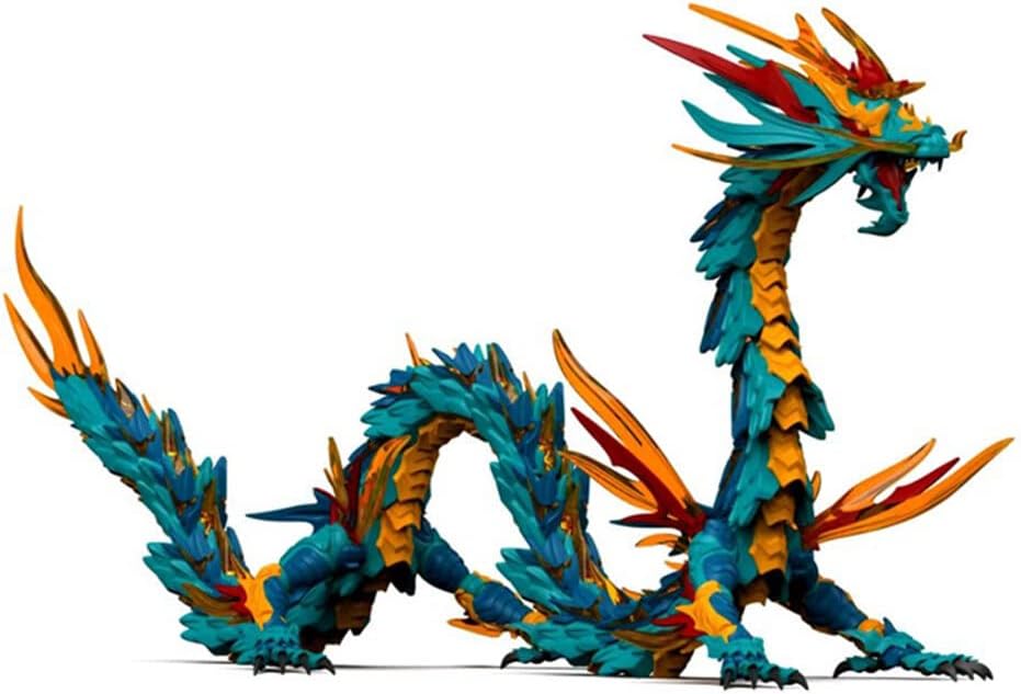3D Puzzle Chinese Four Holy Beasts Model Kit, DIY Assemble Steampunk Mechanical Azure Dragon with Movable Joints, Creative Handcrafted Metal Art Craft Desktop Display & Decoration for Adults