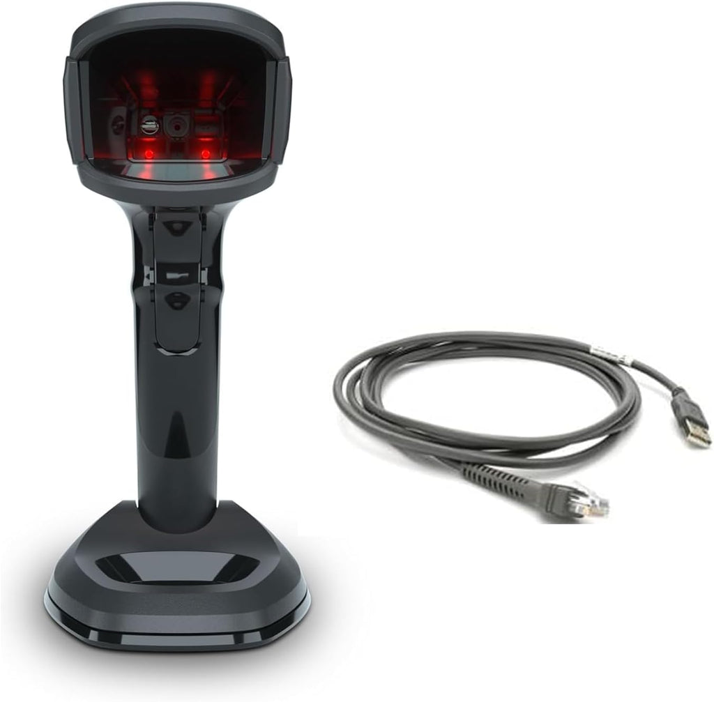 Zebra DS9908 Barcode Scanner | 2D/1D/QR Code | Hands-Free Mode (Presentation Style) | Corded | USB Kit | USB Cable Included (Renewed)