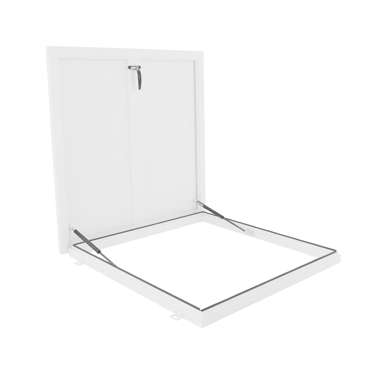 Commercial Roof Hatch, 23.6" L X 23.6" W/27.5" L X 27.5" W/31.5" L X 31.5" W Attic Skylight Cover Steel Roof Access Hatch, Steel Security Door for Maintenance Roof Emergency Access Lid (23.6in)
