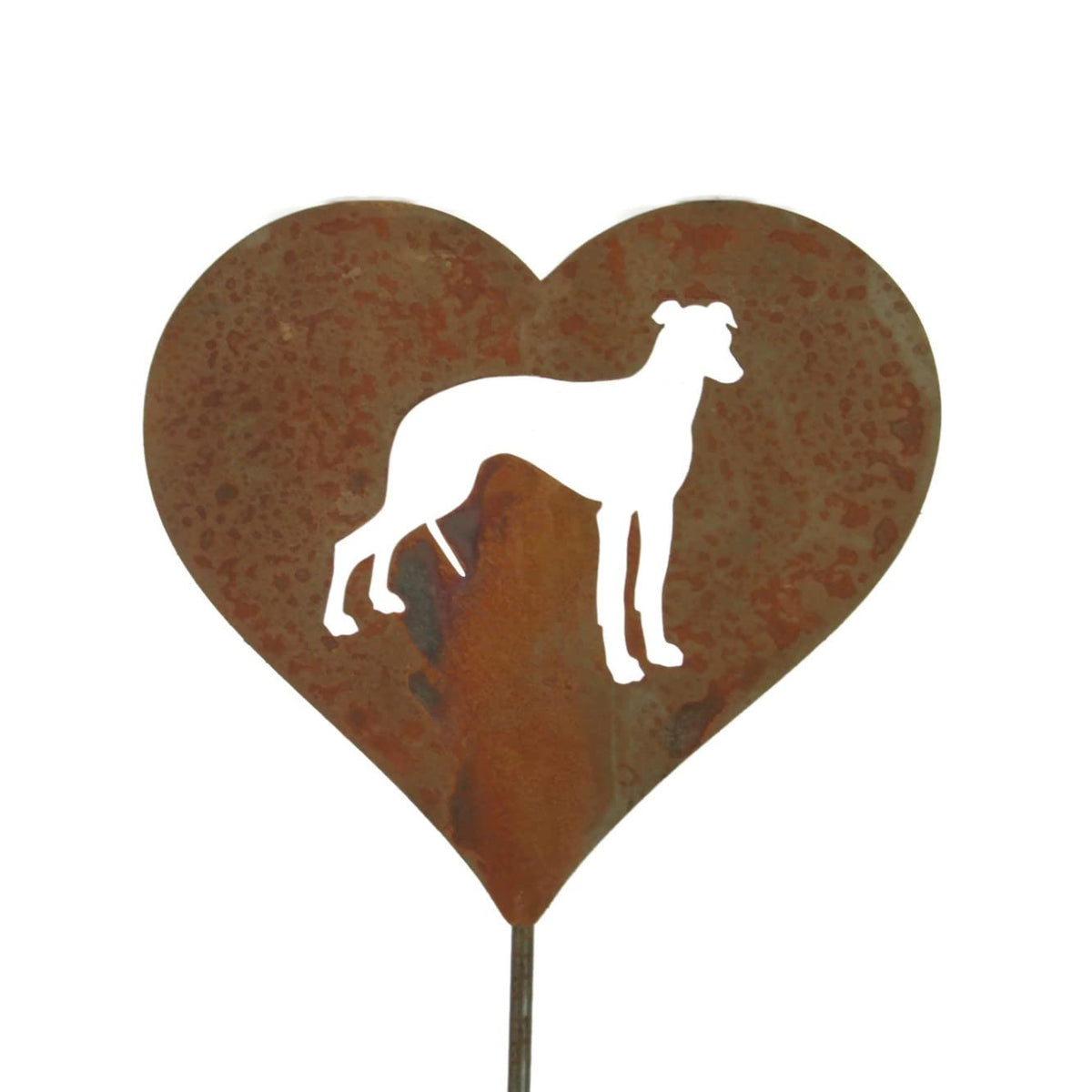 Pet Dog, Cat, Rabbit or Bird Keepsake Memorial Heart Garden Stake 20 to 28 Inches Tall (Large Heart, 28" Tall, Pembroke Welsh Corgi, Naturally Rusted)