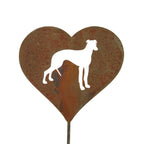 Pet Dog, Cat, Rabbit or Bird Keepsake Memorial Heart Garden Stake 20 to 28 Inches Tall (Large Heart, 28" Tall, Cairn Terrier, Naturally Rusted)